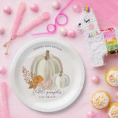 Kleine pompoen op de weg Baby shower Gepersonalise Papieren Bordje (Feest)