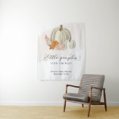 Kleine pompoen op de weg Baby shower Gepersonalise Wandkleed (In situ)