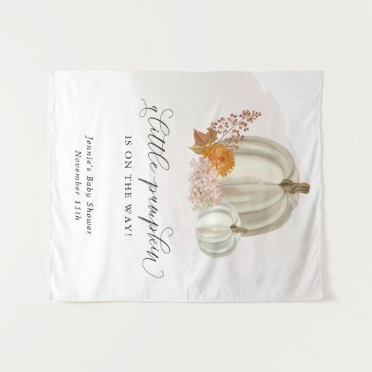 Kleine pompoen op de weg Baby shower Gepersonalise Wandkleed (Voorkant (horizontaal))