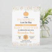 Kleine pompoen op de weg Baby shower Kaart (Staand voorkant)