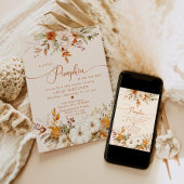 Kleine pompoen op de weg baby shower kaart