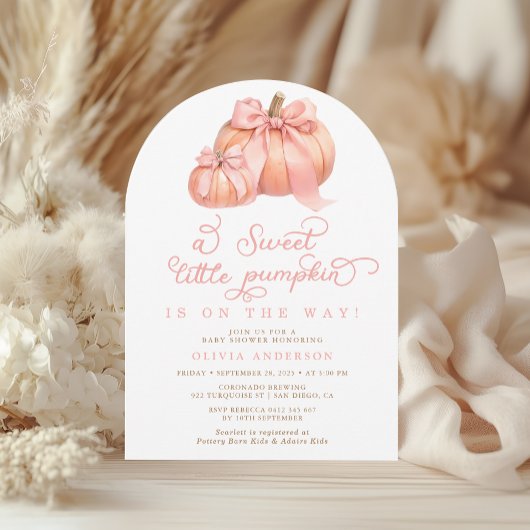 Kleine pompoen op de weg Baby shower Kaart