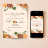 Kleine pompoen op de weg Baby shower uitnodigen Kaart