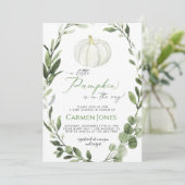 Kleine Pompoen op de Weg Baby shower Uitnodiging (Staand voorkant)