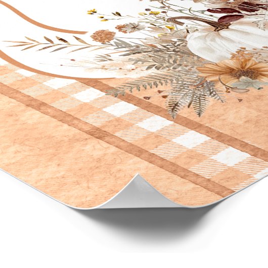 Kleine pompoen op de weg Baby shower Welkom Poster (Hoek)