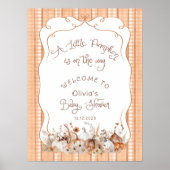 Kleine pompoen op de weg Baby shower Welkom Poster (Voorkant)