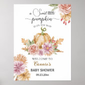 Kleine pompoen op de weg Baby shower Welkom Poster (Voorkant)