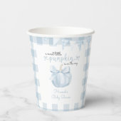 Kleine pompoen op de weg Blue Bow Baby shower Papieren Bekers (Achterkant)