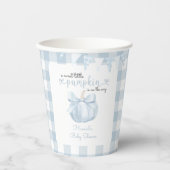 Kleine pompoen op de weg Blue Bow Baby shower Papieren Bekers (Voorkant)