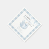 Kleine pompoen op de weg Blue Bow Baby shower Servet (Hoek)