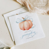 Kleine pompoen op de weg Blue Bow Baby shower Servet