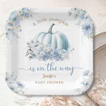 Kleine pompoen op de weg Blue Boy Baby shower