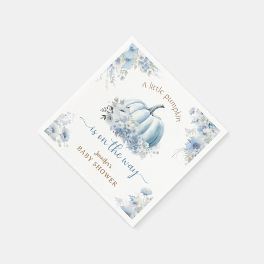 Kleine pompoen op de weg Blue Boy Baby shower Servet (Hoek)