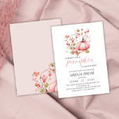 Kleine pompoen op de weg Blush Pink Baby shower Kaart