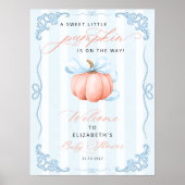 Kleine pompoen op de weg Bow Baby shower welkom Poster (Voorkant)