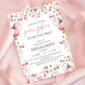 Kleine pompoen op de weg Elegant Roze Baby shower Kaart