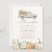 Kleine pompoen op de weg Herfst Baby shower Kaart (Voorkant)