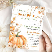 Kleine pompoen op de weg Herfst Baby shower Kaart