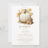 Kleine pompoen op de weg Herfst Baby shower Kaart (Voorkant)