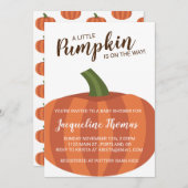 Kleine pompoen op de weg Herfst Baby shower Kaart (Voorkant / Achterkant)