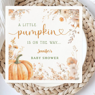 Kleine pompoen op de weg Herfst Baby shower papier Servet