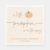 Kleine pompoen op de weg Herfst Baby shower Servet (Voorkant)