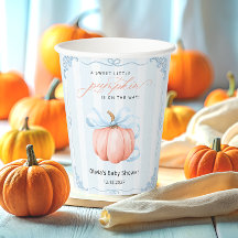 Kleine pompoen op de weg jongen Baby shower