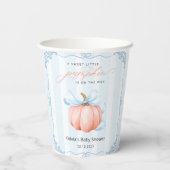 Kleine pompoen op de weg jongen Baby shower Papieren Bekers (Achterkant)