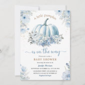 Kleine pompoen op de weg jongen Herfst Baby shower Kaart (Voorkant)