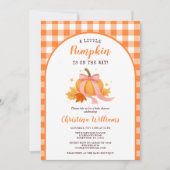 Kleine pompoen op de weg meisje Baby shower Kaart (Voorkant)