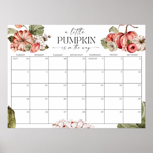 Kleine pompoen op de weg Raad de vervaldatum teken Poster (Voorkant)