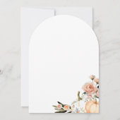 Kleine pompoen op de weg roze bloemen Baby shower Kaart (Achterkant)