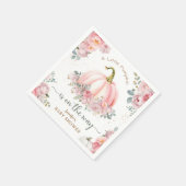 Kleine pompoen op de weg roze Herfst Baby shower Servet (Hoek)