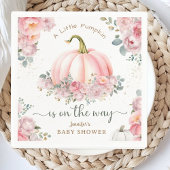 Kleine pompoen op de weg roze Herfst Baby shower Servet
