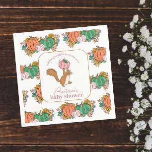 Kleine pompoen op de weg roze meisjes Baby shower Servet