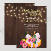 Kleine pompoen op de weg rustieke baby meisje douc kaart (Voorkant / Achterkant)