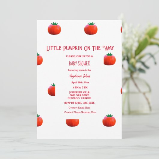 Kleine pompoen op de weg Schattigee Herfst Baby sh Kaart