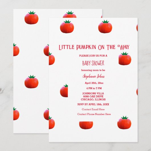 Kleine pompoen op de weg Schattigee Herfst Baby sh Kaart (Voorkant / Achterkant)