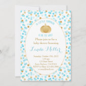 Kleine pompoen op de weg uitnodiging Blauw Goud (Voorkant)