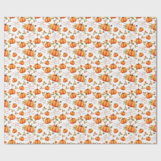 Kleine pompoen op de weg Waterverf Baby shower Cadeaupapier (Vlak)