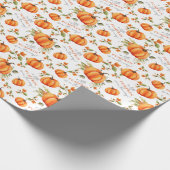 Kleine pompoen op de weg Waterverf Baby shower Cadeaupapier (Hoek)