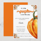 Kleine pompoen op de weg Waterverf Baby shower Kaart (Voorkant / Achterkant)