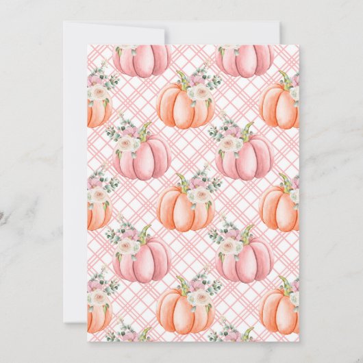 Kleine pompoen op haar manier Roze Floral Baby sho Kaart (Achterkant)