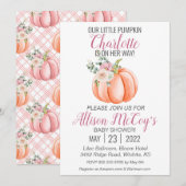 Kleine pompoen op haar manier Roze Floral Baby sho Kaart (Voorkant / Achterkant)