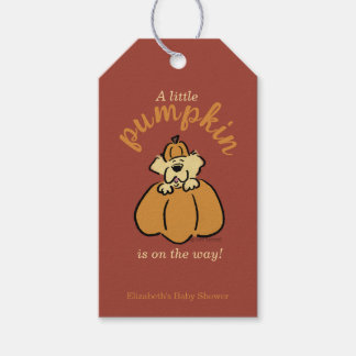 Kleine Pompoen Op Komst Cute Puppy Baby Shower Cadeaulabel