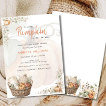 Kleine Pompoen Op Komst Waterverf Baby Shower