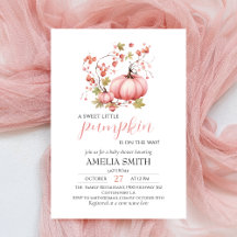 Kleine Pompoen op Weg Blush Roze Baby Shower