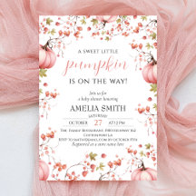 Kleine Pompoen op Weg Elegante Roze Baby Shower
