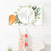 Kleine pompoen op weg herfst baby shower achtergro spandoek (Insitu)