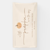 Kleine Pompoen Op Weg Herfst Baby Shower Vlag Spandoek (Verticaal)